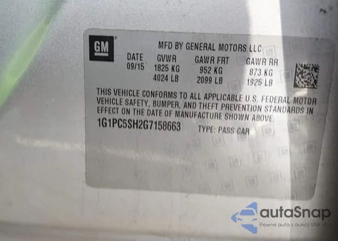 2016 Chevrolet Cruze Limited Ls Auto from USA, damaged, VIN 1G1PC5SH2G7158663